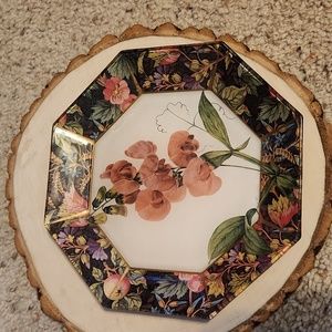Marye Kelley Block Island Decoupage Octogon Plate Floral Design